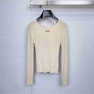 Miu Miu Cream Long Sleeve Top